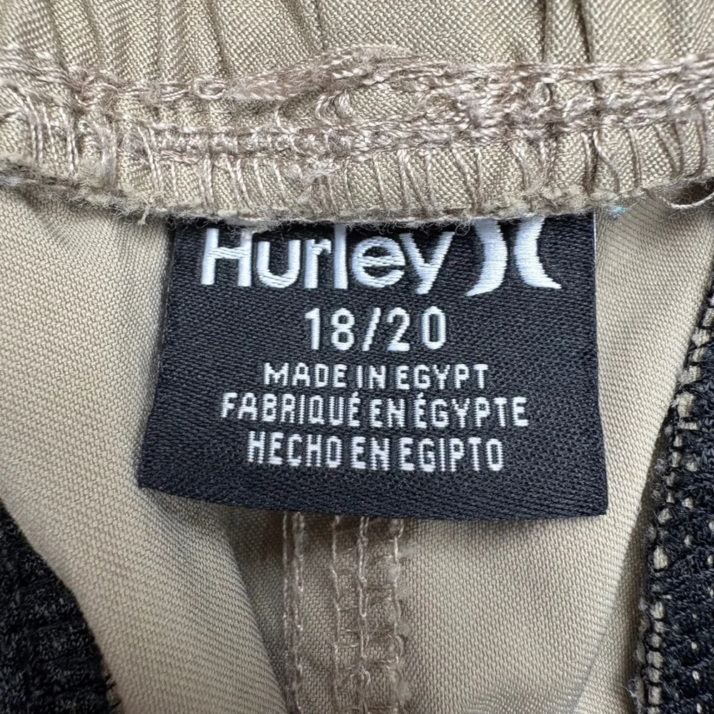 Hurley Jogger Pants Boys 18/20 Tan Stretch Performance H2O-Dri Lightweight Teen‎